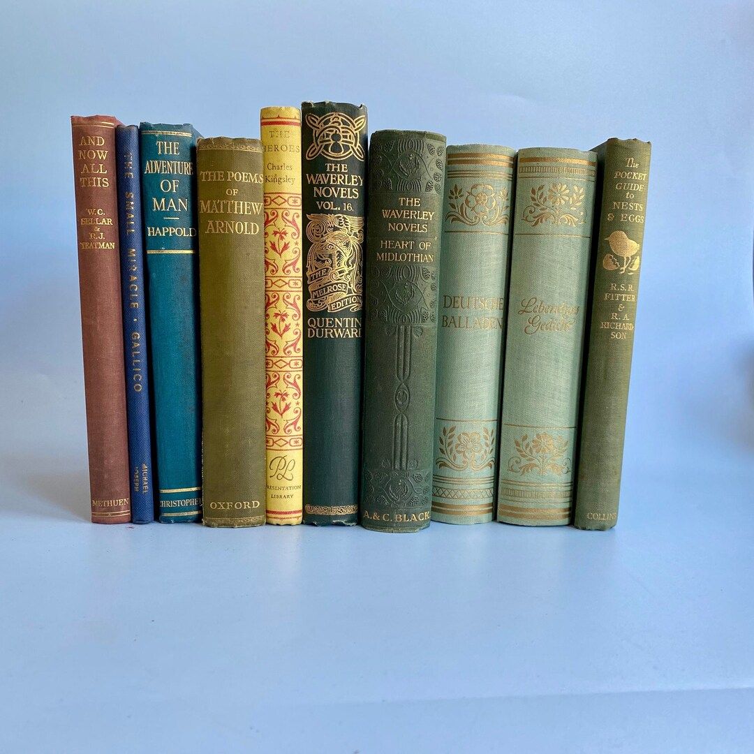 Decorative Victorian & Edwardian Hardback Books Vintage Bookshelf - Old Vintage Classic Literatur... | Etsy (UK)