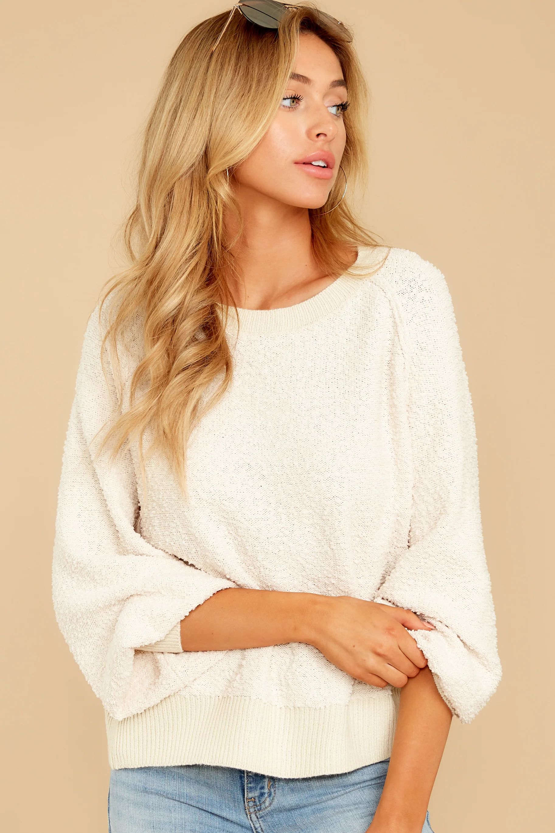 Feeling Carefree Ivory Sweater | Red Dress 
