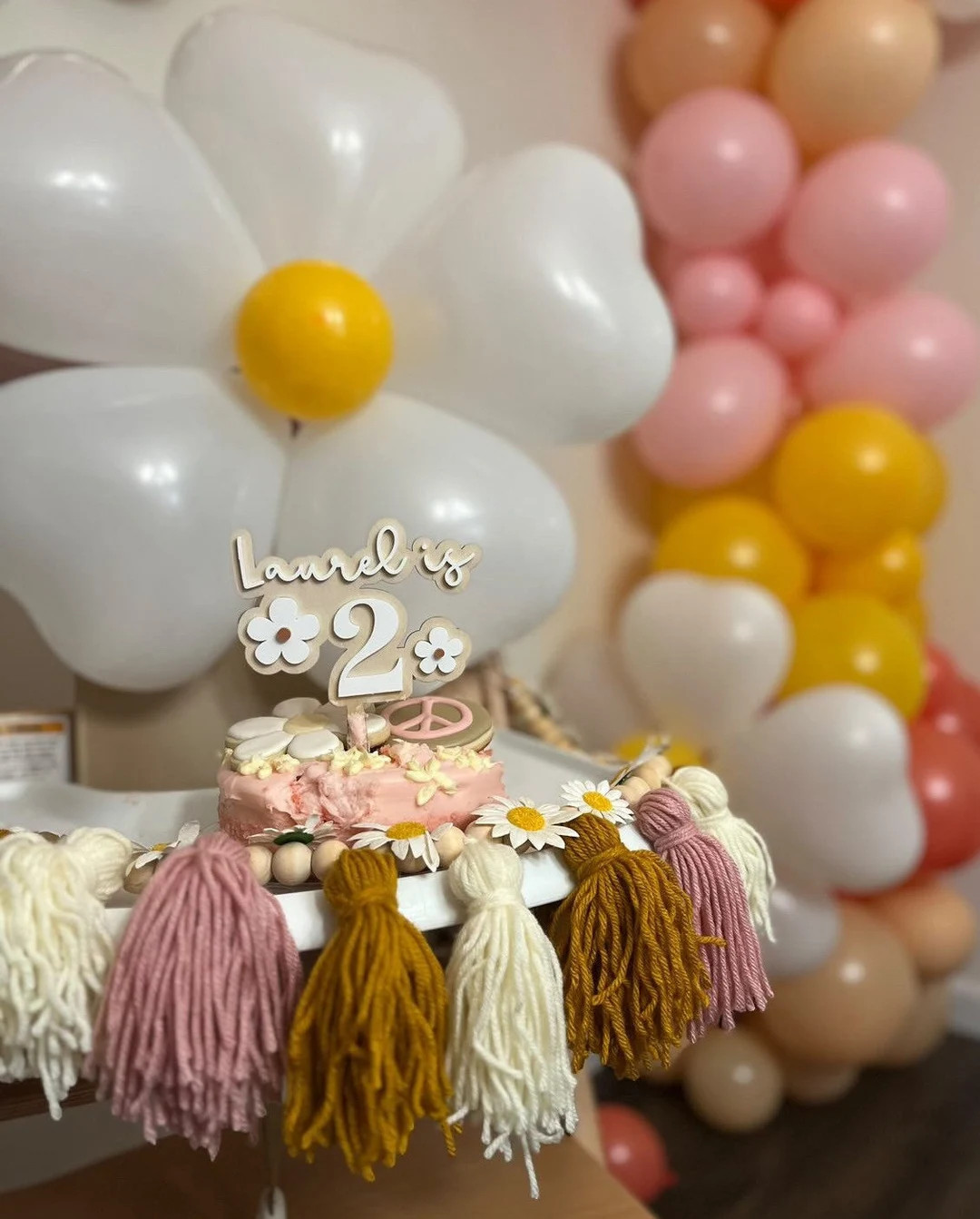 Flower Cake Topper | Hippie | Flower Power | Personalized Cake Topper | Party Decor | Name Cake T... | Etsy (US)