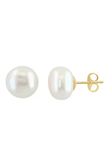 14K Yellow Gold 11-12mm Freshwater Pearl Stud Earrings | Nordstrom Rack