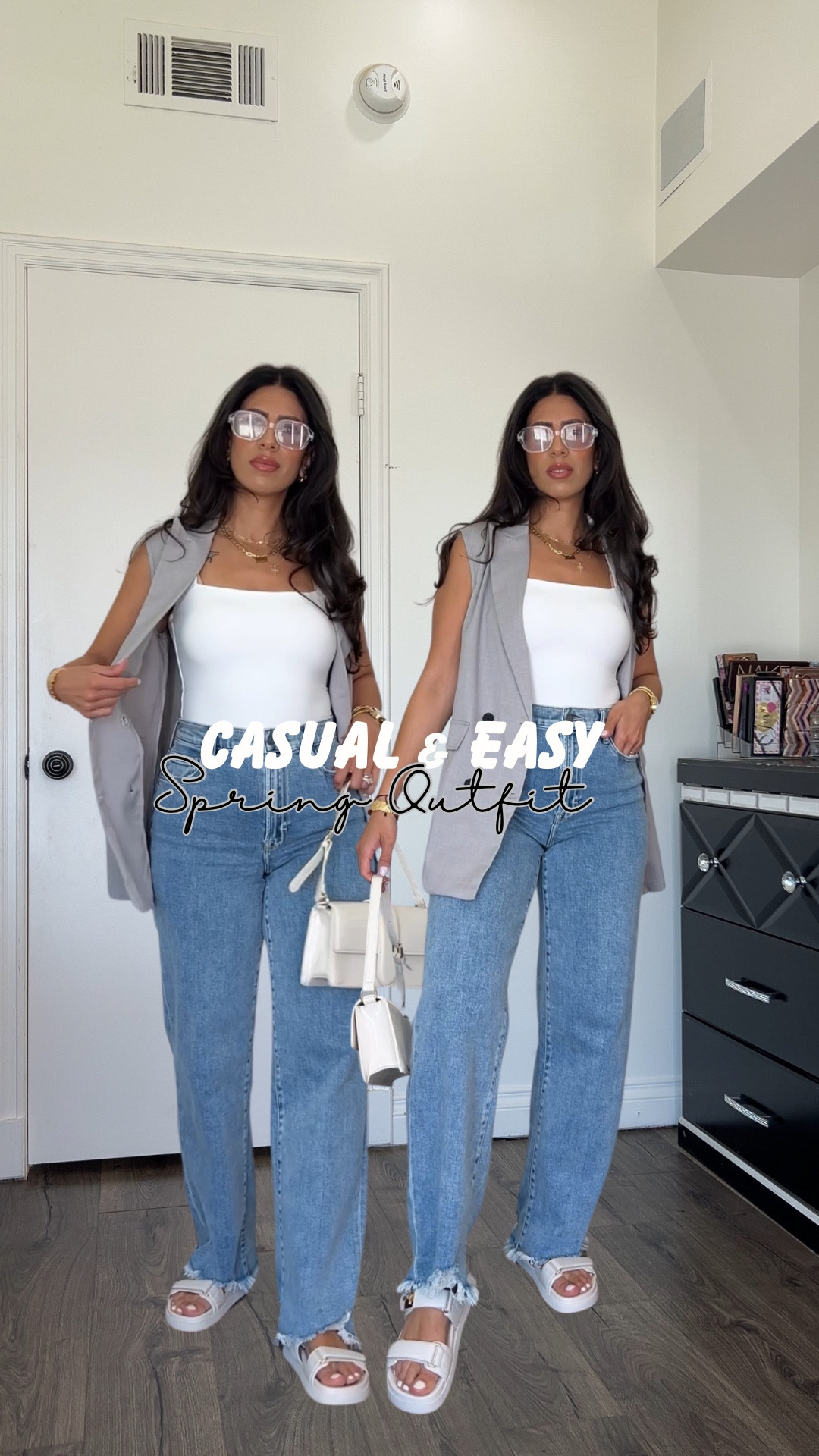 Casual and easy spring outfit ideas 
Vici Jeans size 26- selling out, linked similar
Amazon Double lined tank size small
Shein Sleeveless blazer size medium 

#LTKStyleTip #LTKWatchNow #LTKSeasonal