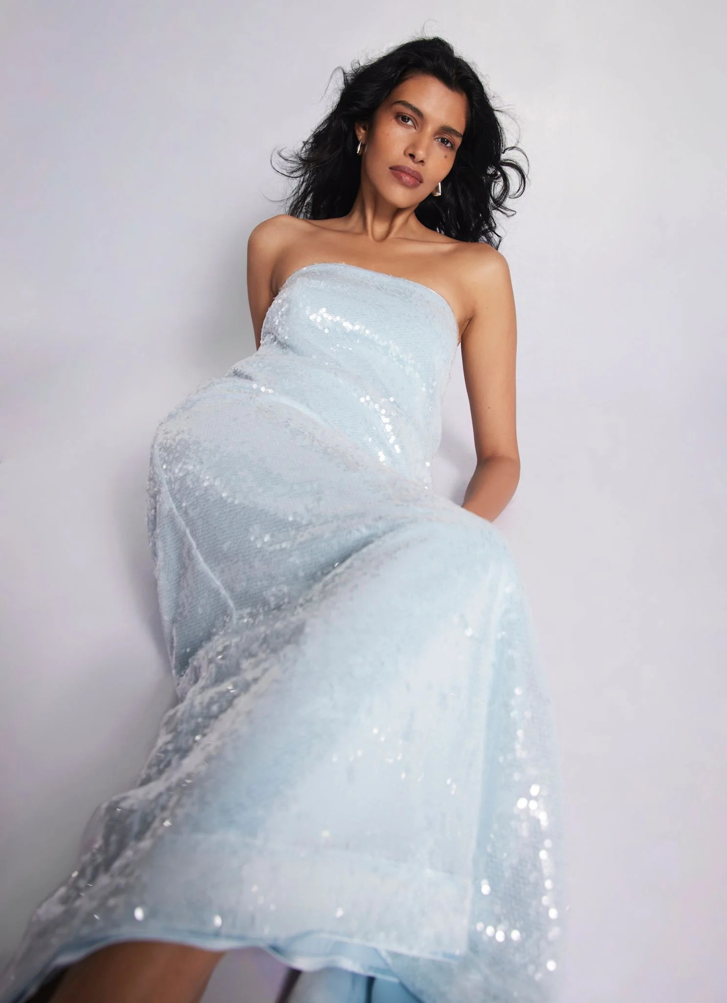 Blue Sequin Maxi Dress | Mint Velvet