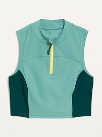 Sleeveless PowerSoft Cropped Half-Zip Top for Women | Old Navy (US)