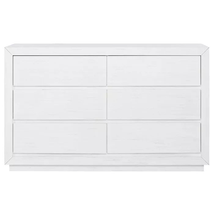 Evolur Maddox 6 Drawer Double Dresser - Weathered White | Target