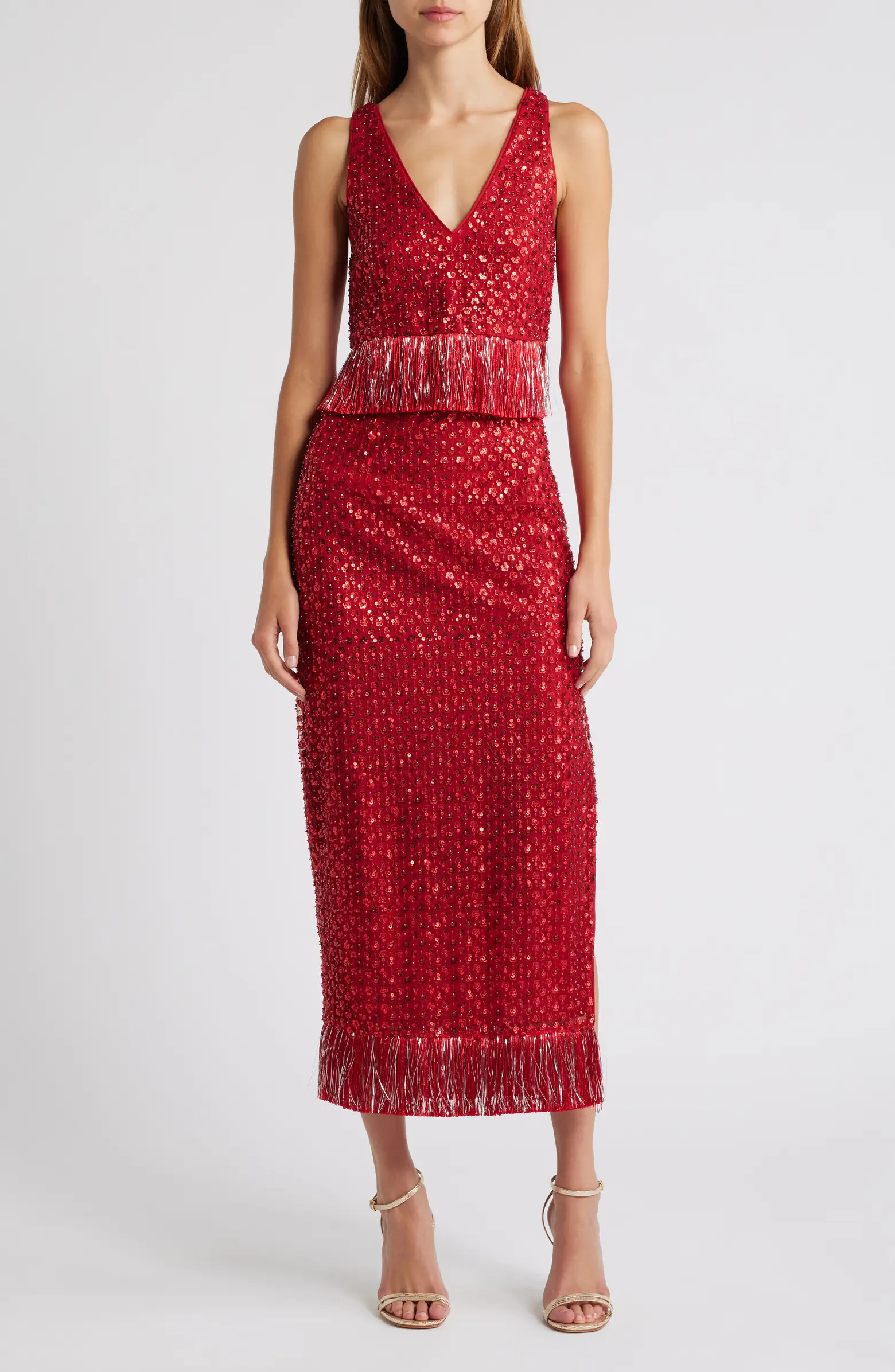Saylor Randall Beaded Sequin Fringe Cocktail Dress | Nordstrom | Nordstrom
