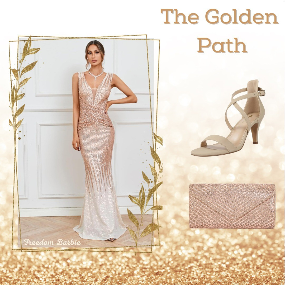 This gold dress and gold glitter handbag combination is so stunning!

#LTKOver40 #LTKParties #LTKMidsize