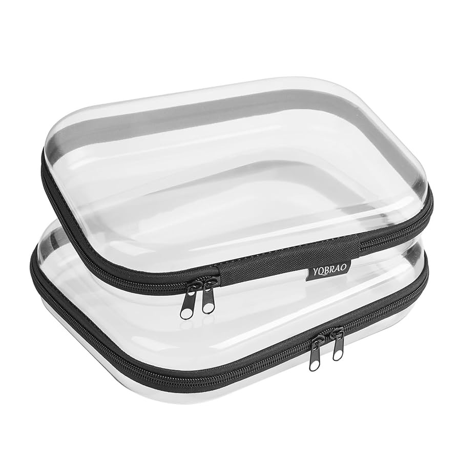 Hard Sided Clear Zipper Case for Storage- Professional-Grade Plastic Clear Zipper Pencil Case,Toy... | Amazon (US)