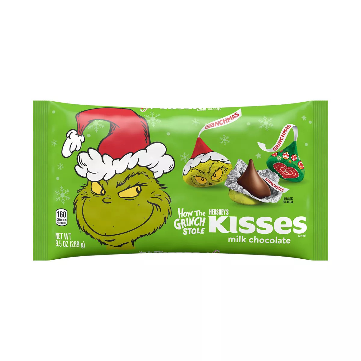 Hershey's Kisses Christmas Grinch Milk Chocolate Candy - 9.5oz | Target