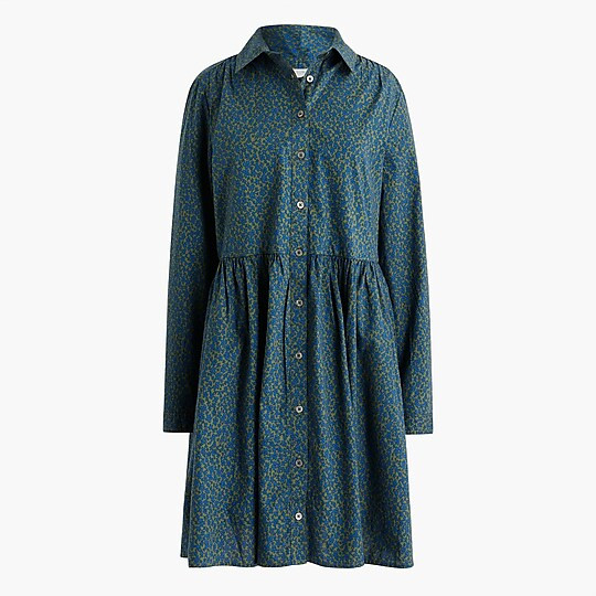 Printed collared mini shirtdress | J.Crew Factory