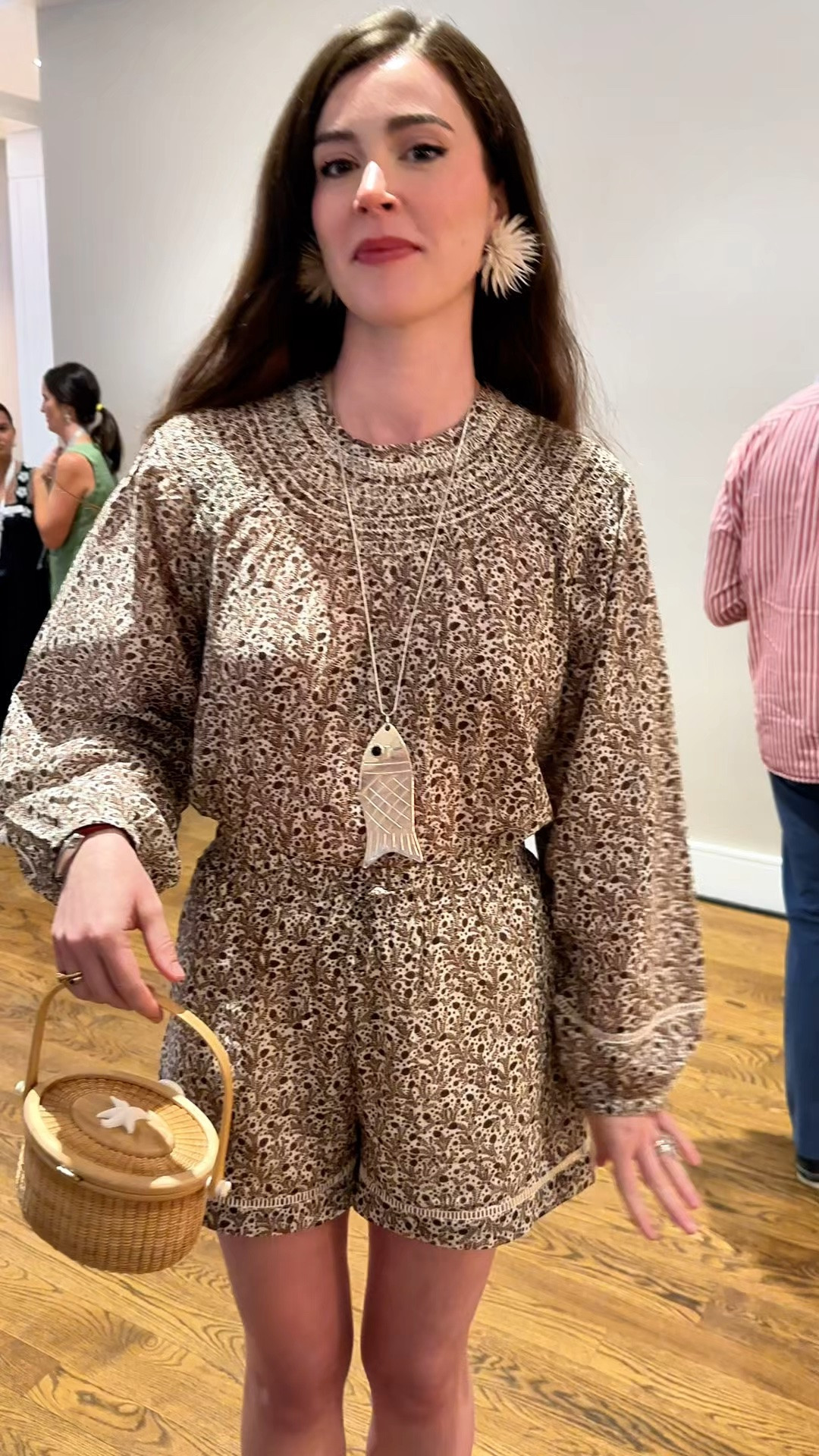 Hill House Home founder Nell Diamond wore the perfect Nantucket look—including an amazing fish necklace that is already sold out. I found and linked a other fish-inspired accessories with a similar feel. Her matching top-and-shorts set from Hill House Home is coming in a few weeks.

#LTKmomlife #LTKSeasonal