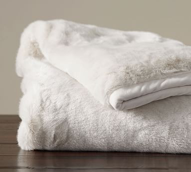 Faux Fur Alpaca Throw, 60 x 80"", Ivory | Pottery Barn (US)