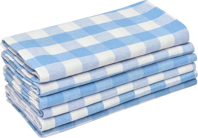 Blue Plaid Napkin - Cotton Napkin - Buffalo Plaid Napkins - Checked Cotton Napkins - Plaid Napkin... | Amazon (US)