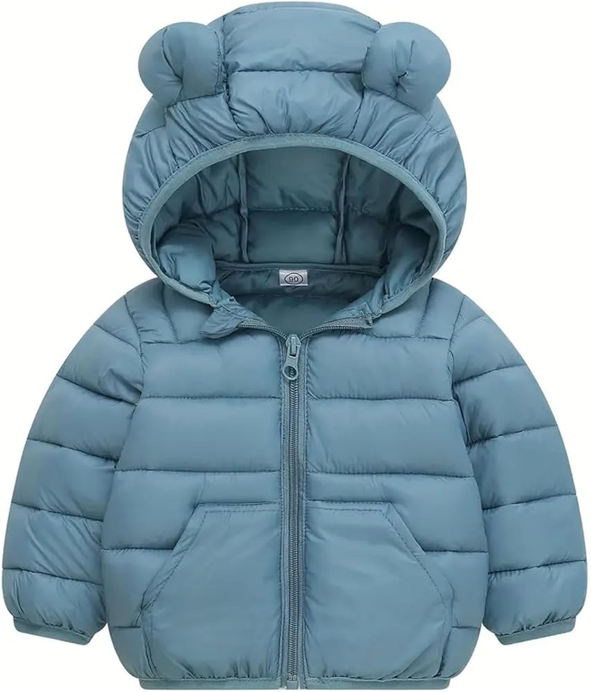 Toddler Winter Coats Puffer Padded Jacket Baby Boys Girls Bear Hoods Down Jacket Light Weight Inf... | Amazon (US)