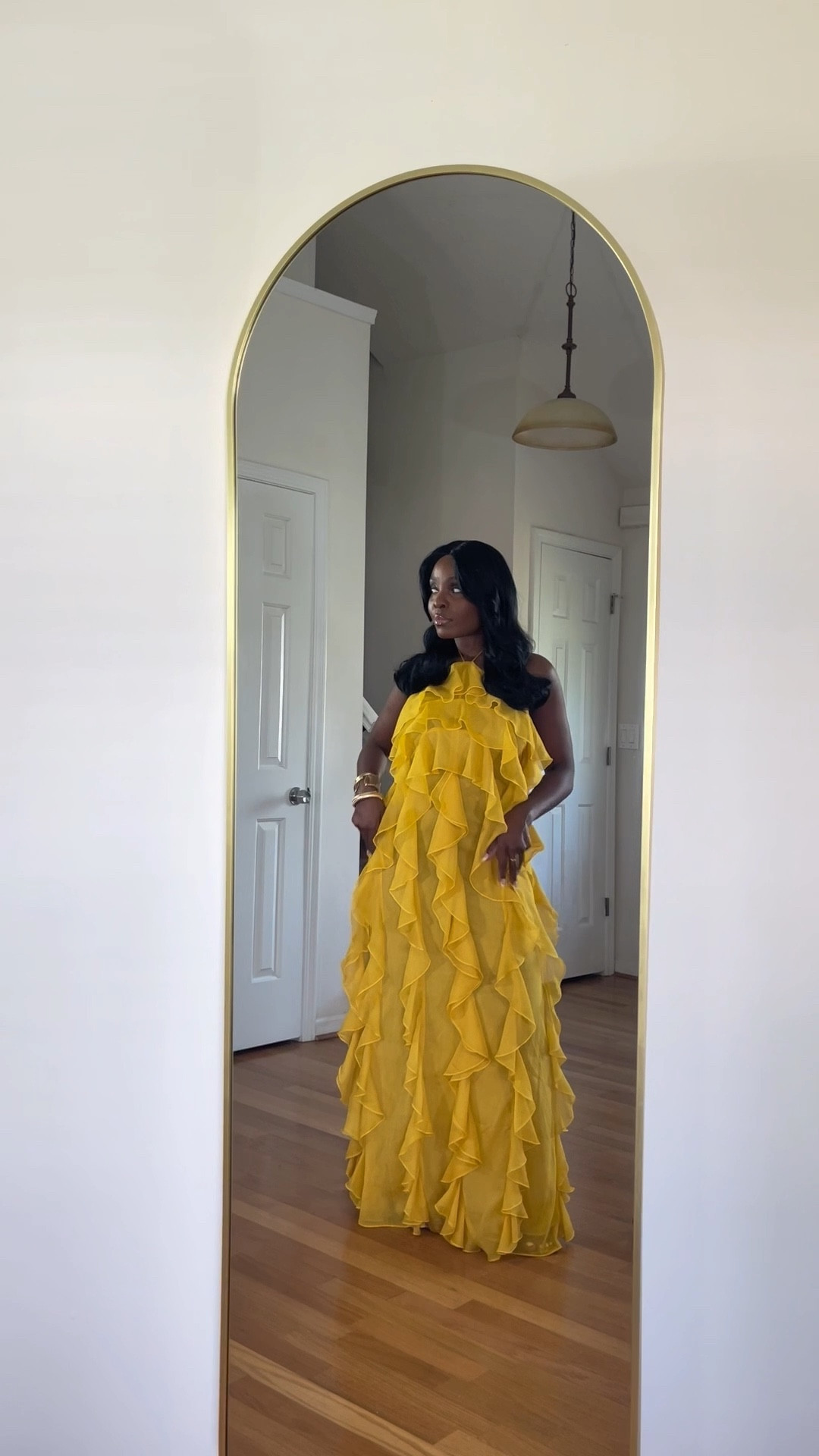 Ronny kobo liora yellow ruffle maxi dress for spring and summer, statement dress, ruffles, vacation dress, summer event dress

#LTKStyleTip #LTKSeasonal