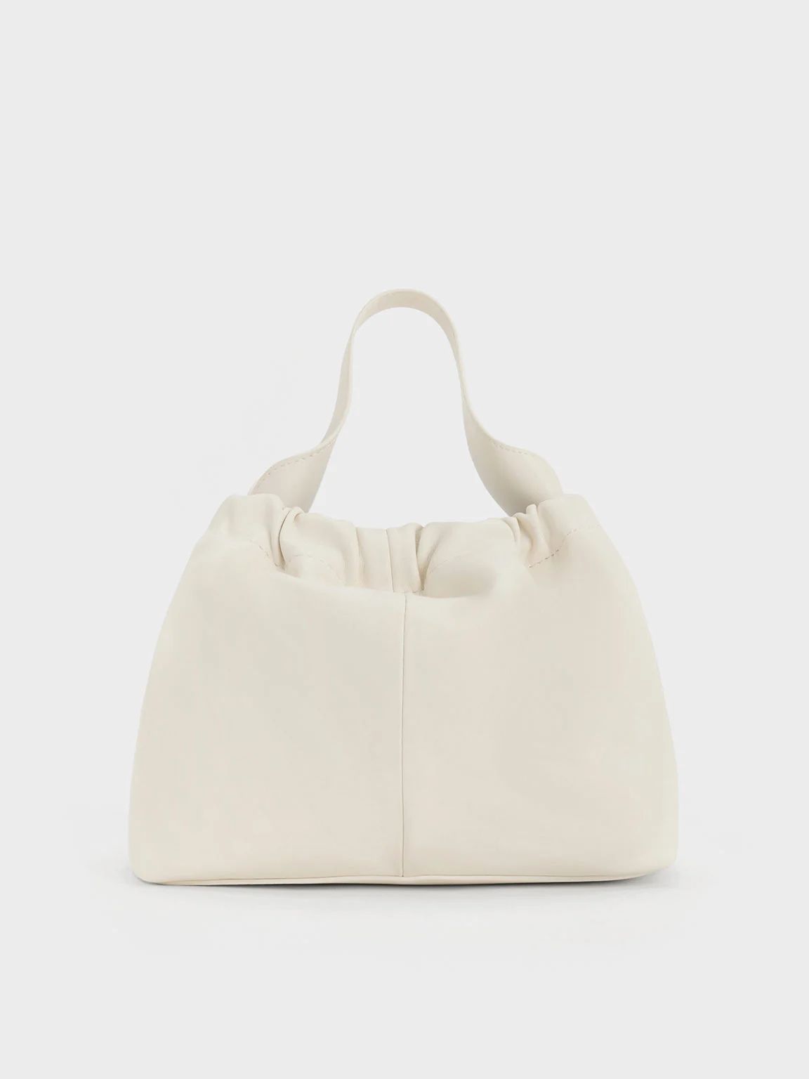 Cream Ally Ruched Slouchy Chain-Handle Bag | CHARLES & KEITH UK | Charles & Keith UK