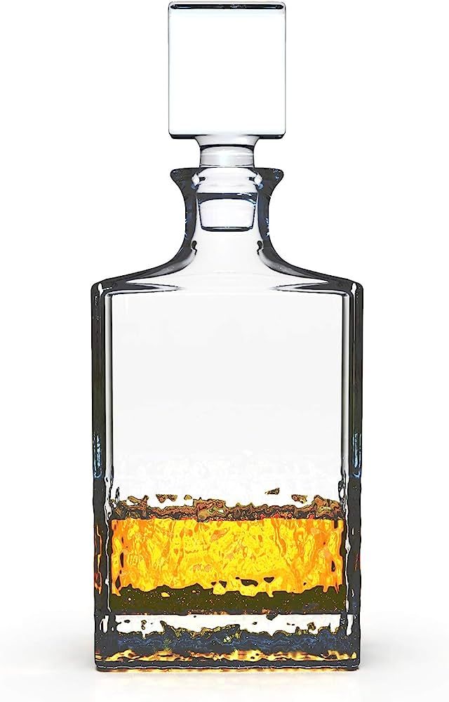 Glass Decanter with Airtight Geometric Stopper - Whiskey Decanter for Wine, Bourbon, Brandy, Liqu... | Amazon (US)