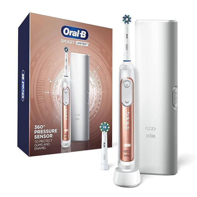Oral-B Smart Limited Rechargeable Electric Toothbrush with 2 Brush Heads and Travel Case, Rose Go... | Amazon (US)