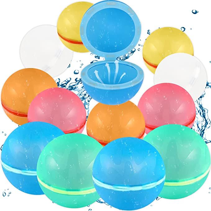Reusable water balloons,Magnetic Self-sealing Refillable Water balls - Pool Toys for Kids & Adult... | Amazon (US)
