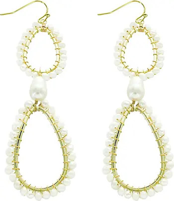 Panacea Synthetic Pearl Lined Double Drop Earrings | Nordstromrack | Nordstrom Rack