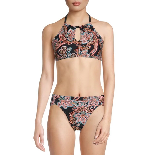 Time and Tru Women’s and Women's Plus High Neck Keyhole Swim Top | Walmart (US)