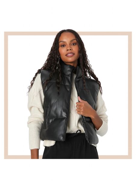 Black vegan leather puffer vest

#LTKfindsunder100 #LTKfindsunder50 #LTKstyletip