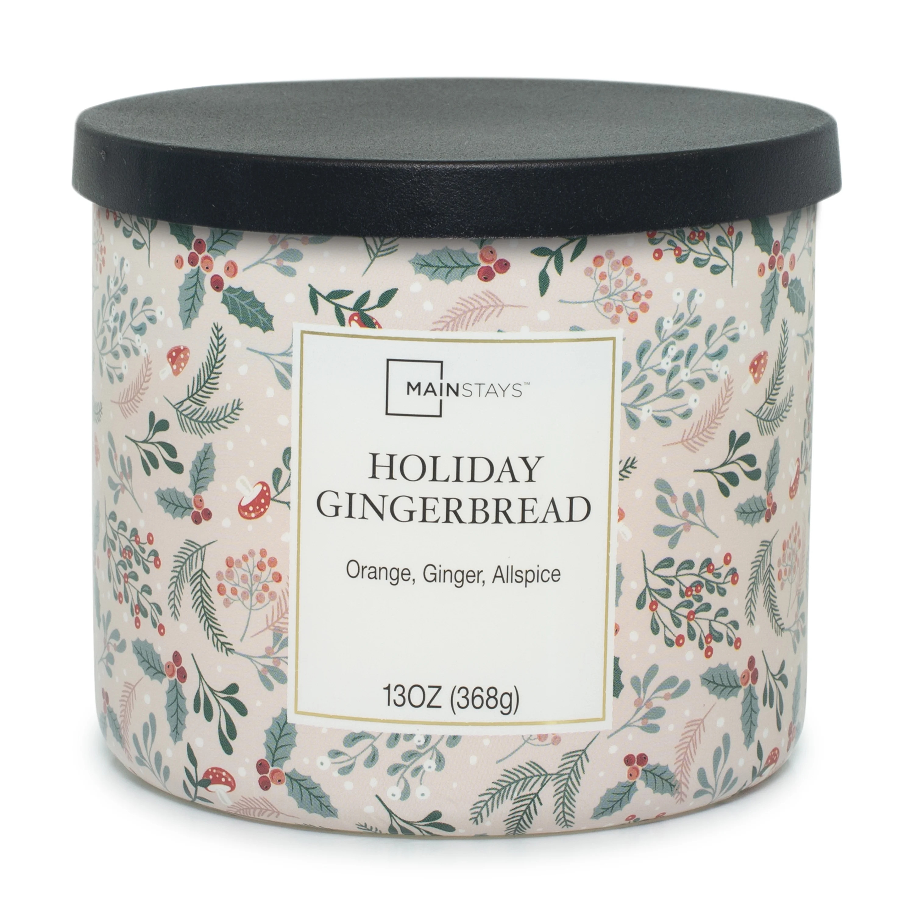 Mainstays Scented 3 Wick Wrap Candle, Holiday Gingerbread ,13 oz. | Walmart (US)