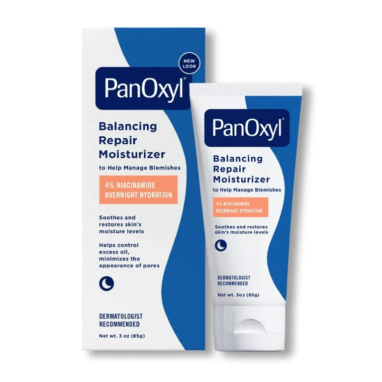 PanOxyl PM Balancing Repair Moisturizer, Niacinamide & Ceramides, for Acne Prone & Dry Skin, 3 oz | Walmart (US)