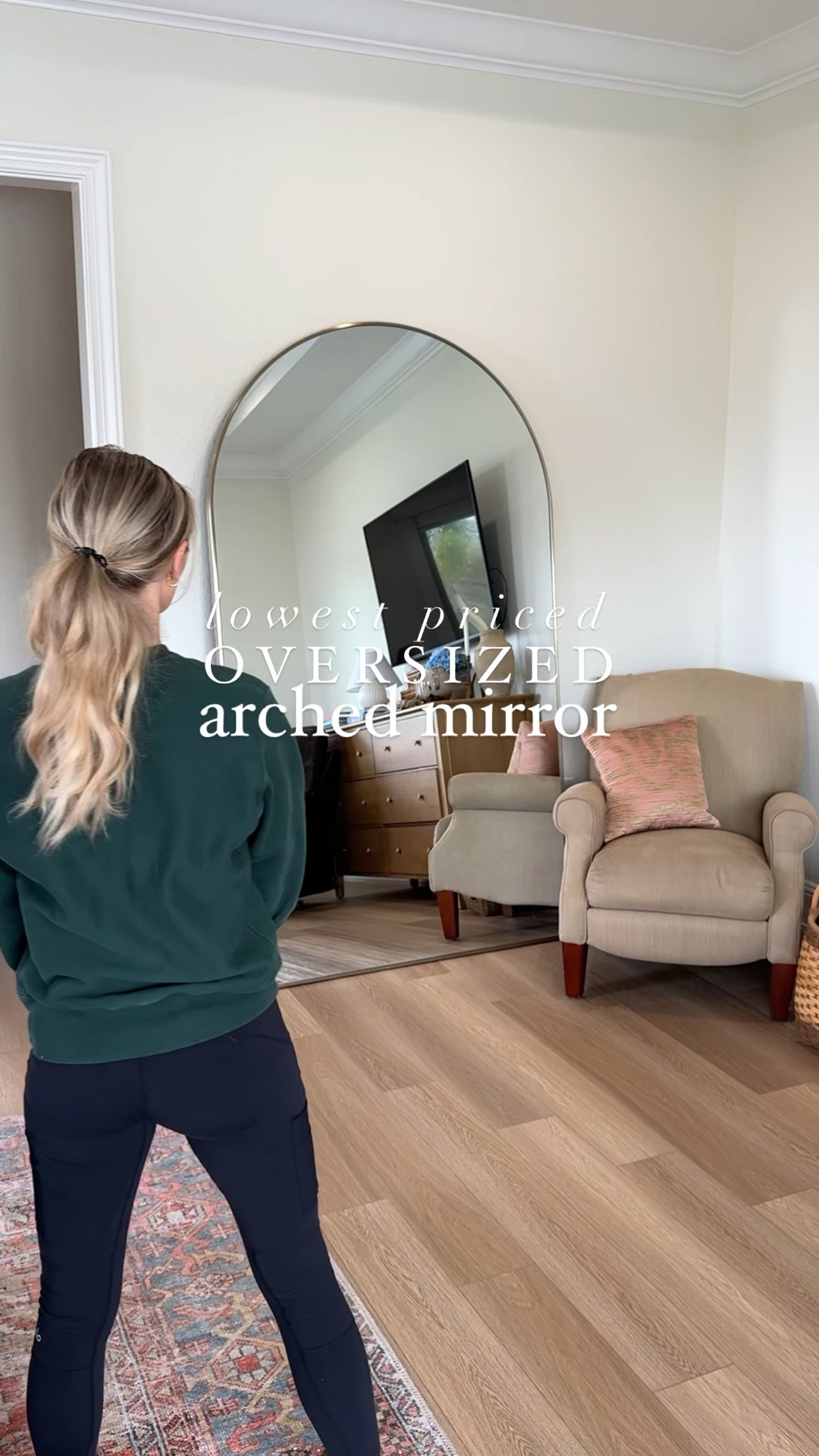Lowest priced, over sized, arched mirror for the win. She’s a big girl! 48”x83” and 139 lbs! 

Bedroom decor, mirror, arched mirror, oversized mirror, home decor, interior design 

#LTKVideo #LTKhome