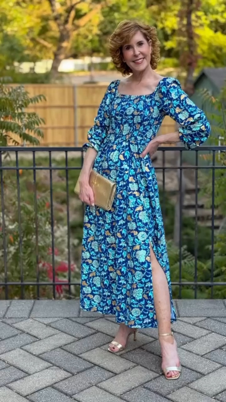 SALE ALERT! 
The @cabanalife Holiday Collection is HERE, and it’s awash in UPF50+ beauty! 
💙💙💙
Use code FRIYAY for 25% off
💙💙💙
I’m crazy about this Navy Floral Metallic Puff Sleeve Maxi Dress! 
It’s wrinkle-free and has a smocked bodice, a sassy side slit, gathered blouson sleeves, and festive gold detailing scattered throughout the print.


#LTKWatchNow #LTKSeasonal #LTKHoliday