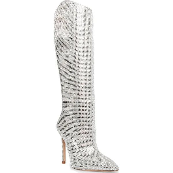 Steve Madden Womens Violetta-R Knee-High Boots Glass Pointed Toe - Rhinestone - 6 Medium (B,M) | Bed Bath & Beyond