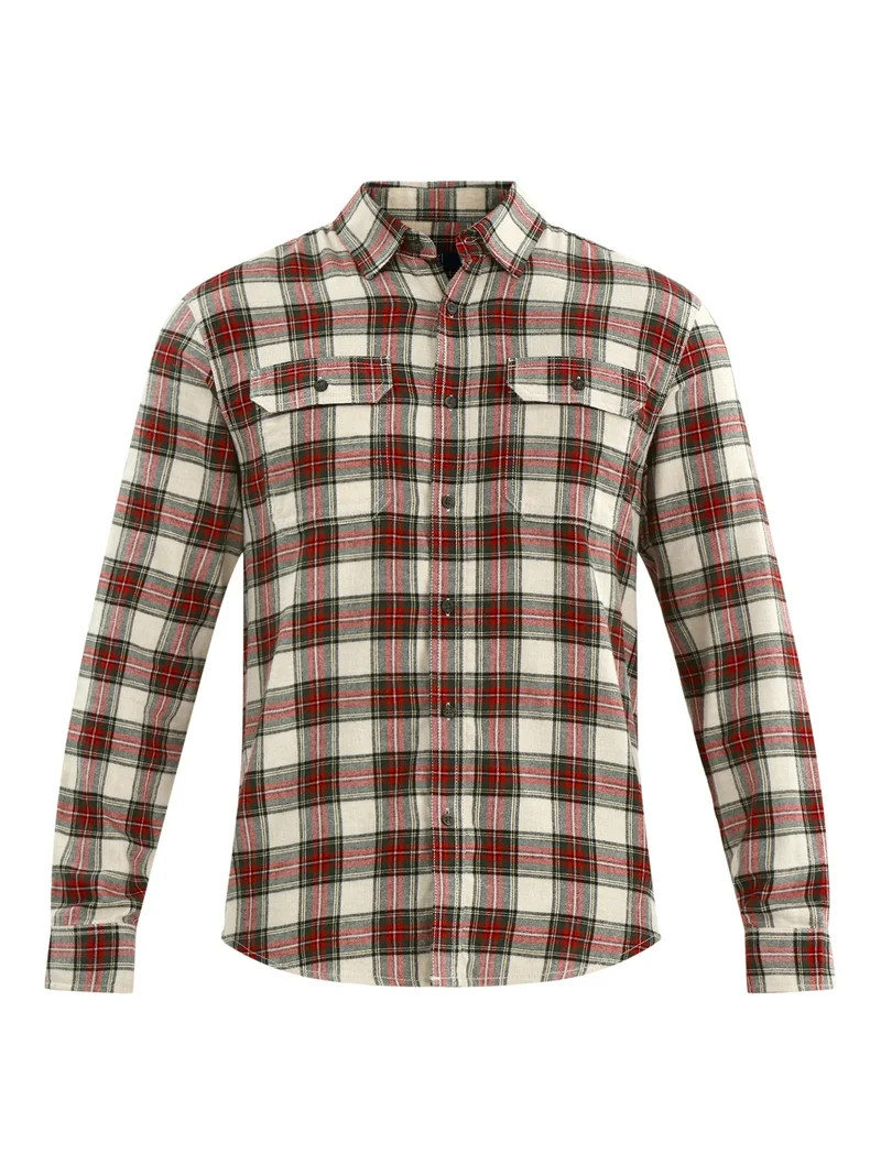 George Men's and Big Men's Double Pocket Flannel Shirt, Sizes XS-3XLT | Walmart (US)