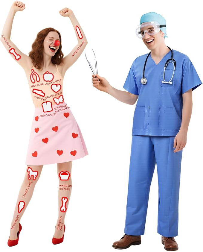 Operation Costume Set for Couples – Funny Operation Game Costume Adult Kit Includes Surgeon Out... | Amazon (US)