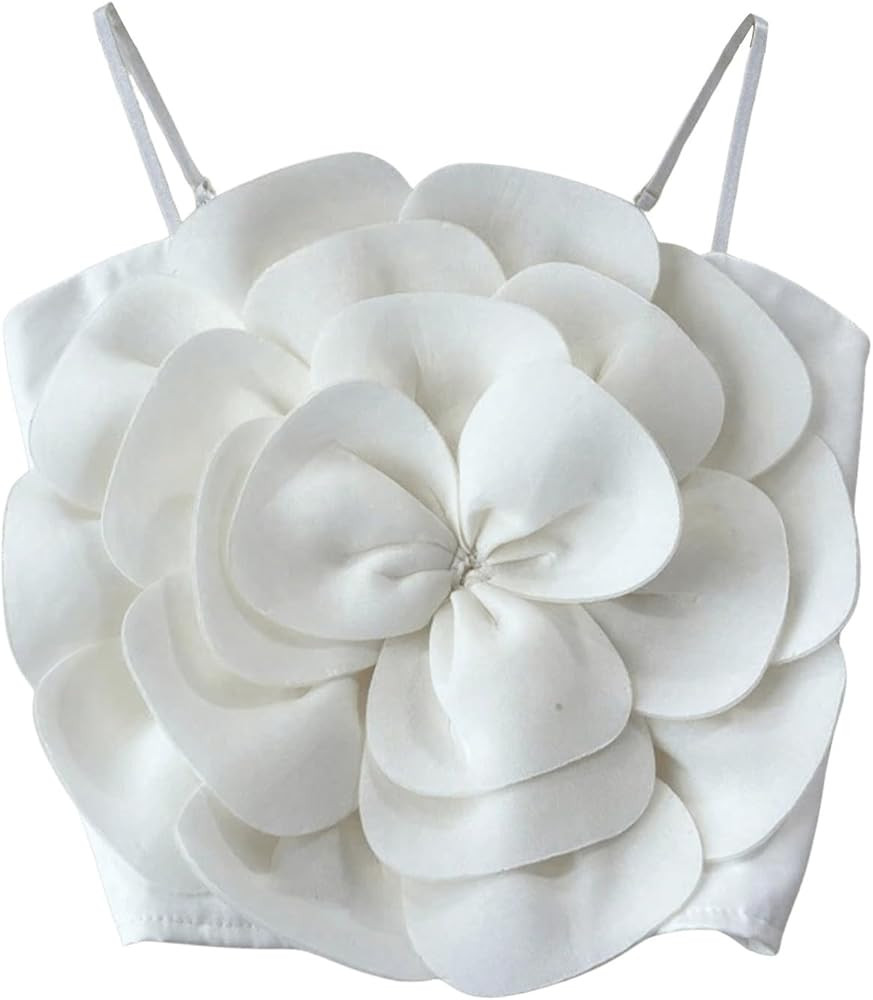 GORGLITTER Women's Flower Crop Tops Casual Floral Tropical Backless Sleeveless Cute Summer Dressy... | Amazon (US)