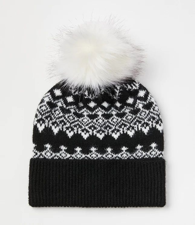 Fair Isle Pom Pom Beanie | LOFT