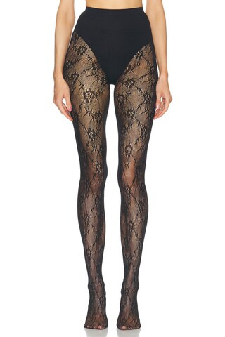 Saint Laurent Lace Stockings in Black | FWRD 