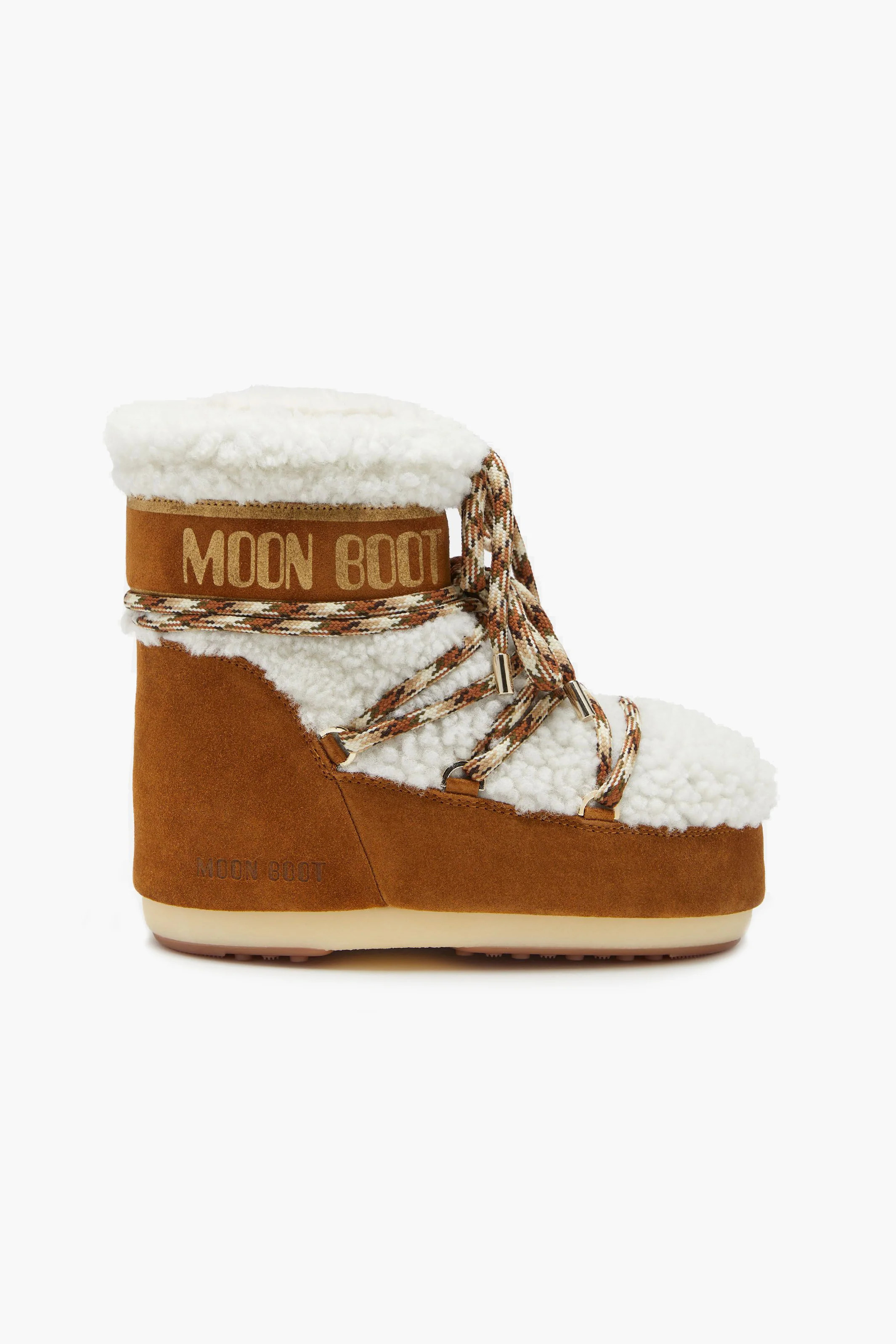 Moon Boot Icon Low Shearling in Whiskey/Off-White | ANITA HASS