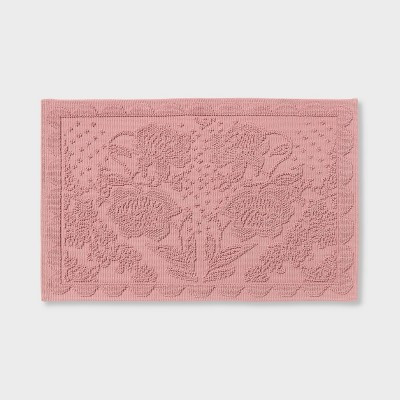 20"x30" Valentine's Day Woven Jacquard Bath Rug Pink - Threshold™ | Target