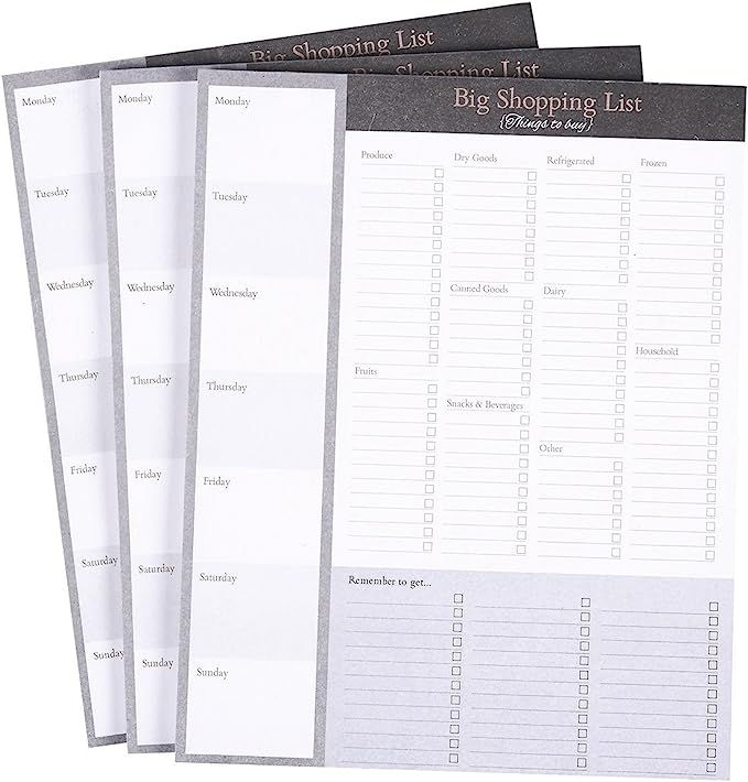 3-Pack Grocery Lists Magnetic Pad for Fridge, 52-Sheet Each, 156 Sheets in Total, Big Shopping Li... | Amazon (US)