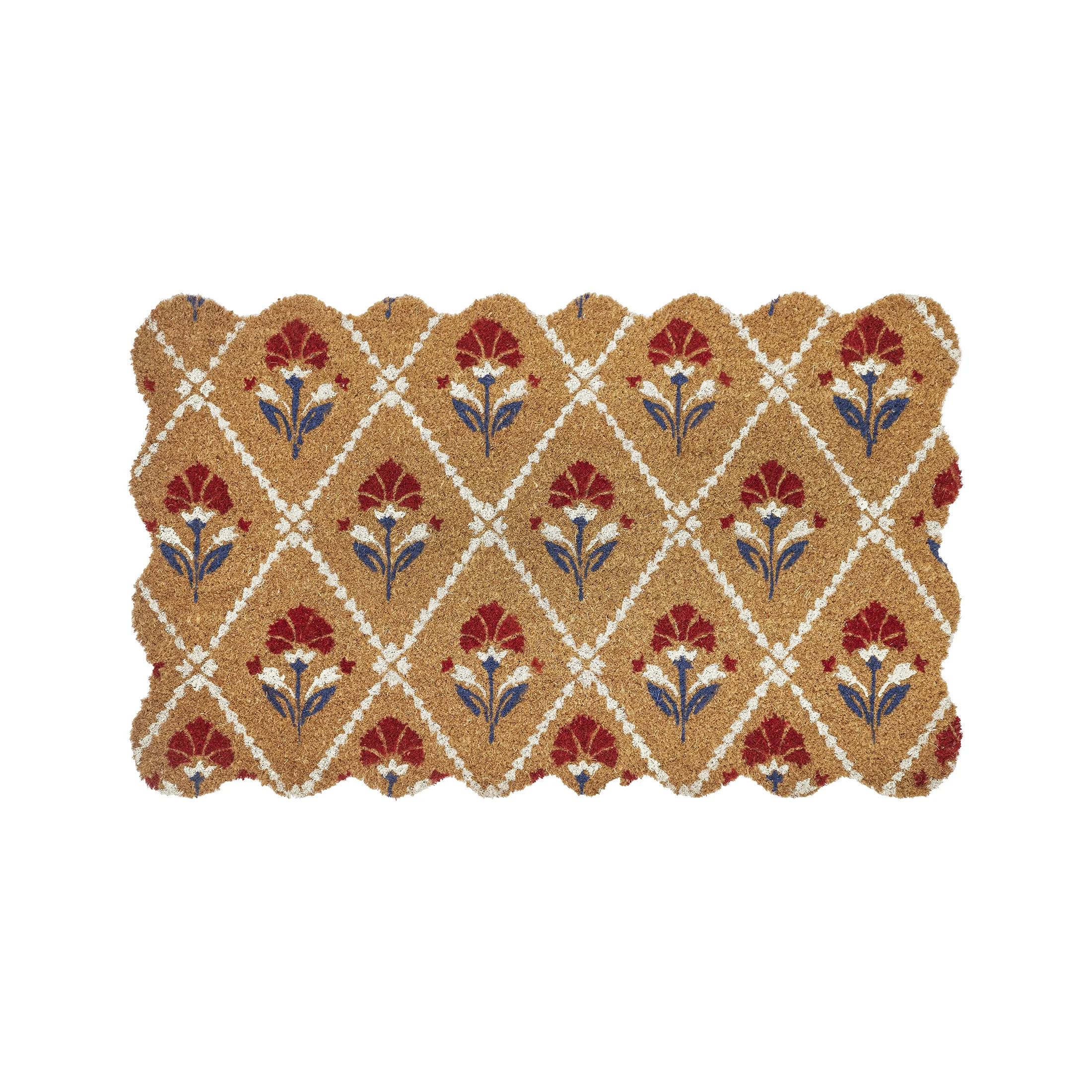 Floral Coir Outdoor Doormat, Red/White/Blue, 30" x 18", by My Texas House | Walmart (US)