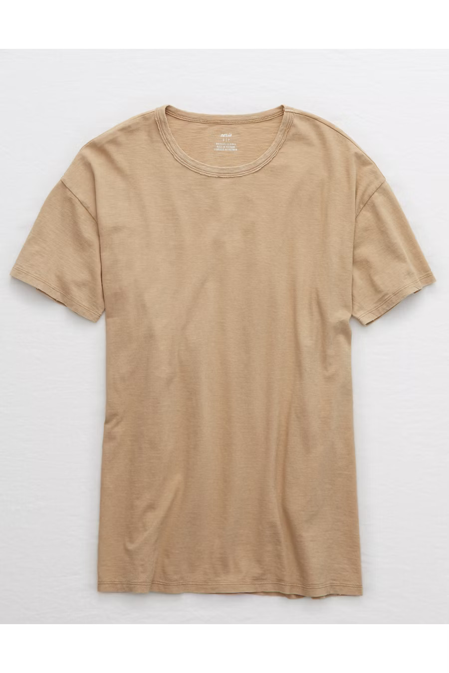 Aerie Boyfriend Distressed Oversized T-Shirt Women's Dark Tan L | American Eagle Outfitters (US & CA)