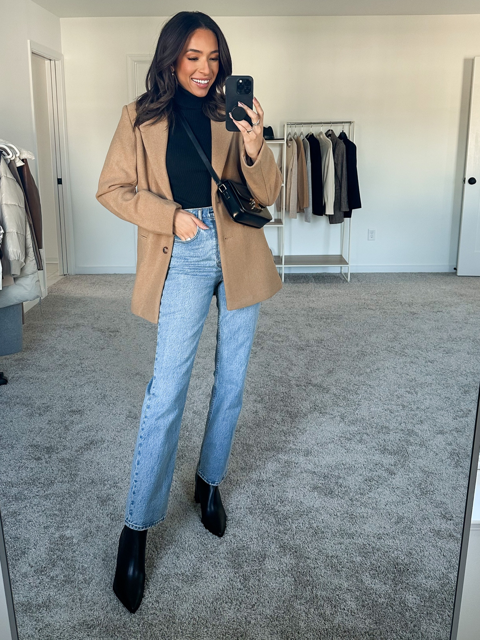 Code AFNENA for an additional 15% off on TOP of the 30% OFF sitewide sale at Abercrombie! #ad #abercrombiestyle #abercrombiepartner @abercrombie

Sizing:
Tan blazer coat: Small 
Turtleneck bodysuit: XS
Straight leg denim: 26 Regular












Smart casual outfit
Fall smart casual
Fall outfit
Classic style
Blazer outfit
Blazer and jeans outfit 
Winter outfit
Abercrombie code
Black Friday sale

#LTKstyletip #LTKunder100 #LTKCyberweek