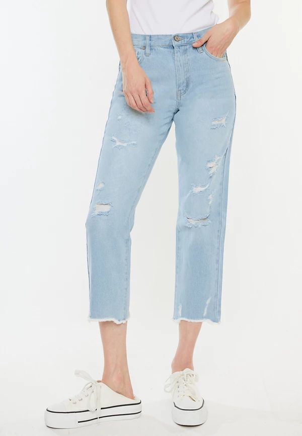 KanCan™ Ripped Nonstretch High Rise Cropped Straight Jean | Maurices