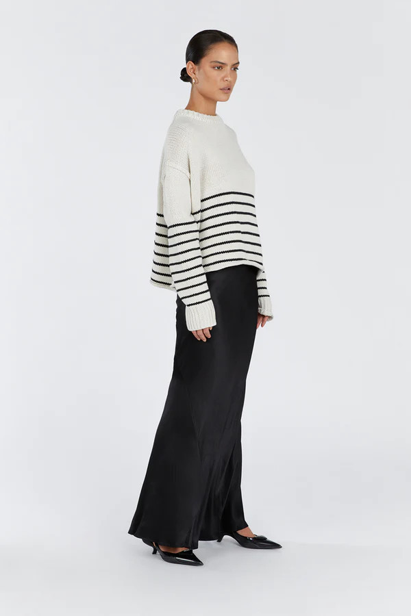CHARLI BLACK SATIN MAXI SKIRT | DISSH