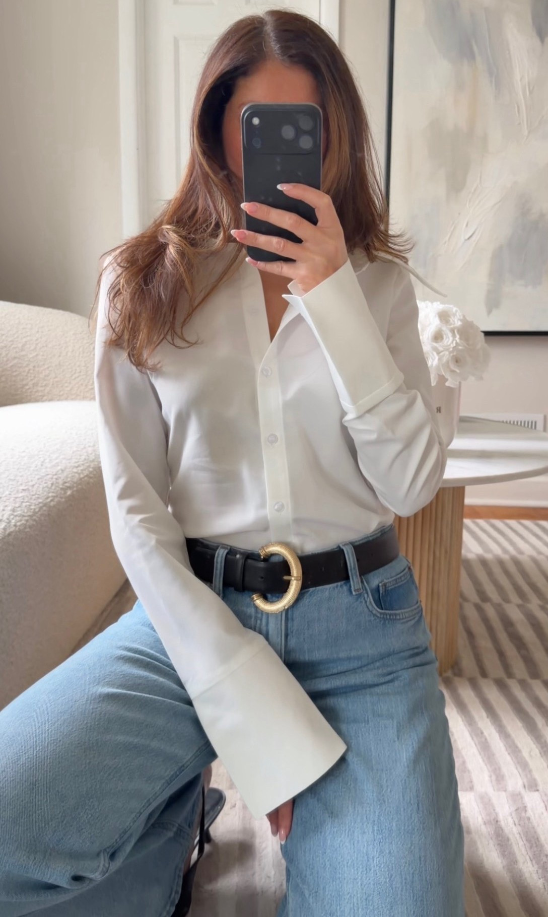 Bell sleeve button down, white blouse, work outfit, look for less, collared shirt.

#LTKSaleAlert #LTKmomlife #LTKWorkwear