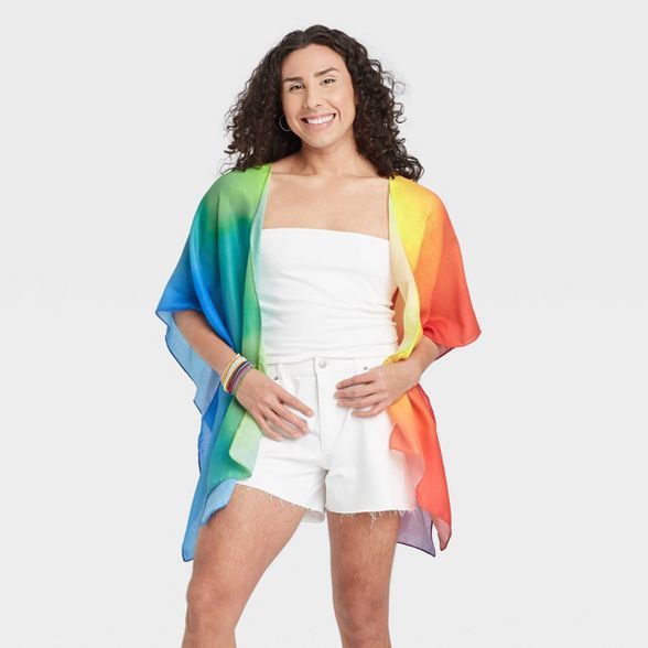 Pride Gender Inclusive Adult Rainbow Tie-Dye Scarf | Target