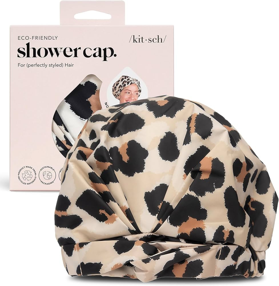 Kitsch Luxury Shower Caps for Women Reusable Waterproof - Large Shower Cap for Women and Men, Non... | Amazon (US)