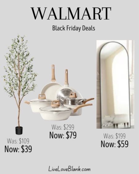 Walmart Black Friday sales
Walmart home decor
6 ft olive tree
Arched mirror
Cookware 
#ltkseasonal

#LTKhome #LTKsalealert #LTKCyberWeek