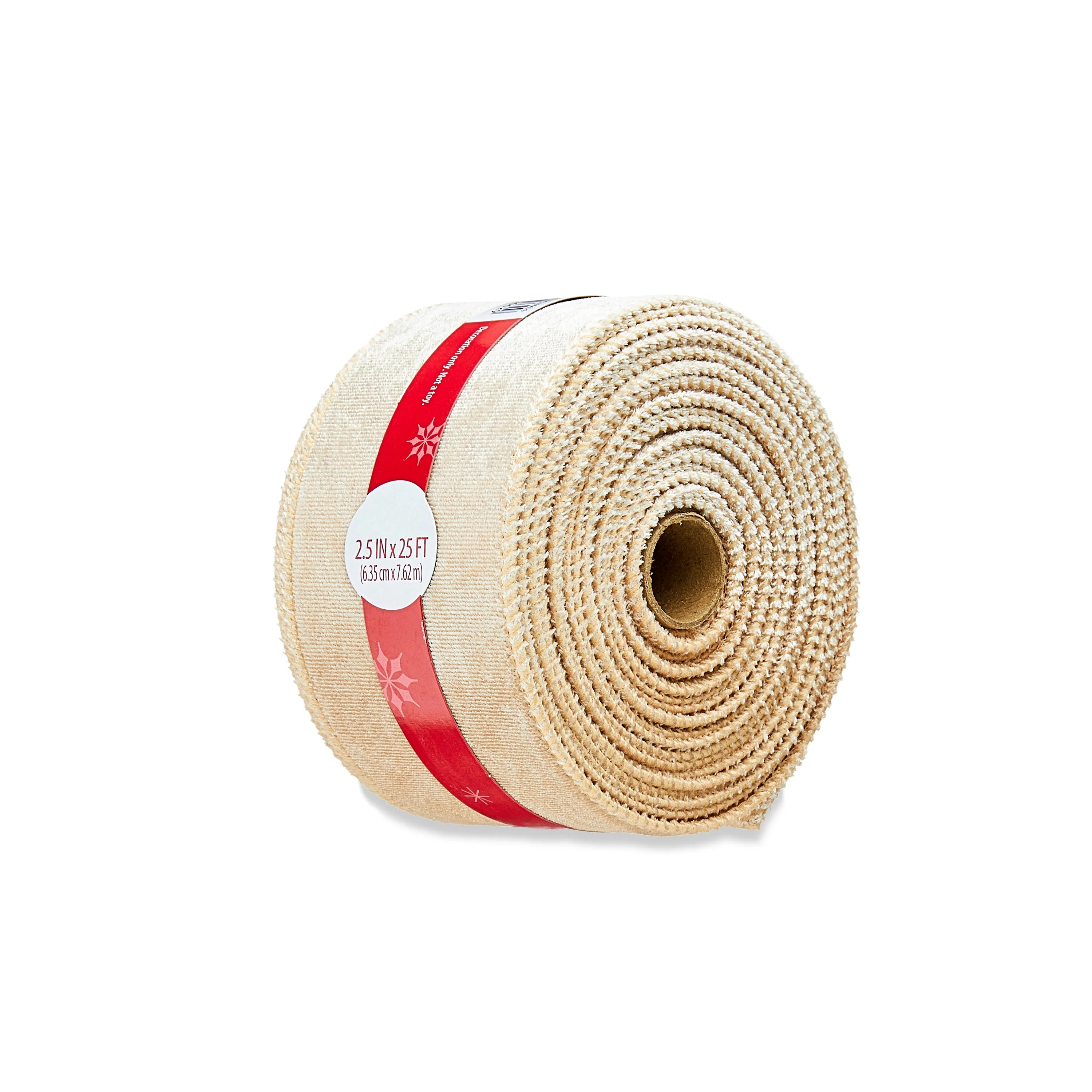 Champagne Gold Velvet Christmas Ribbon, 2.5 "x  25', by Holiday Time | Walmart (US)