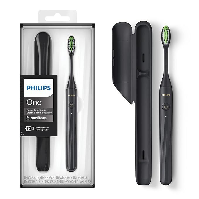 Philips One by Sonicare Rechargeable Toothbrush, Shadow Black, HY1200/06 | Amazon (US)
