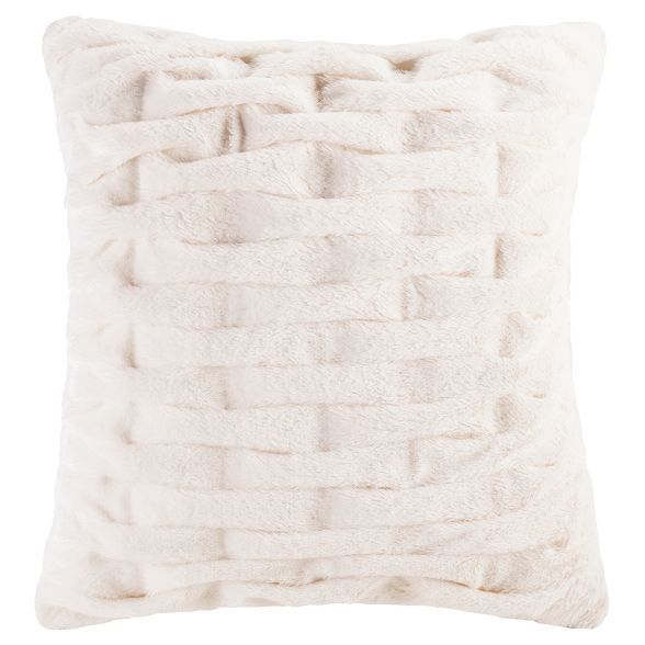 Ruched Faux Fur Square Throw Pillow | Target